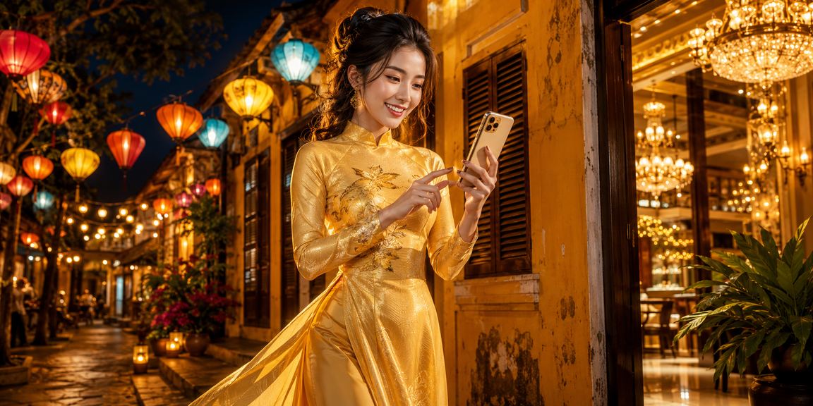 Trải nghiệm slot game khi mặc áo dài tại phố cổ Hội An